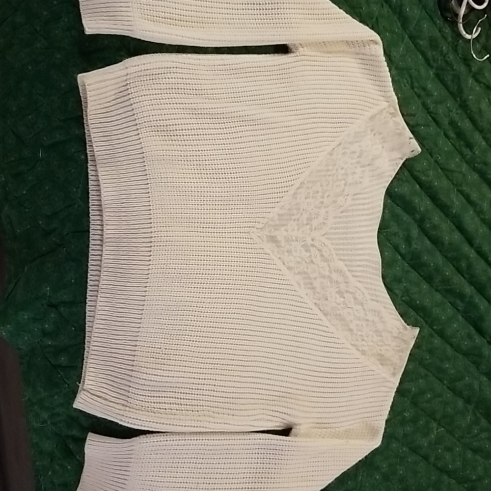 SHEIN lace white sweater